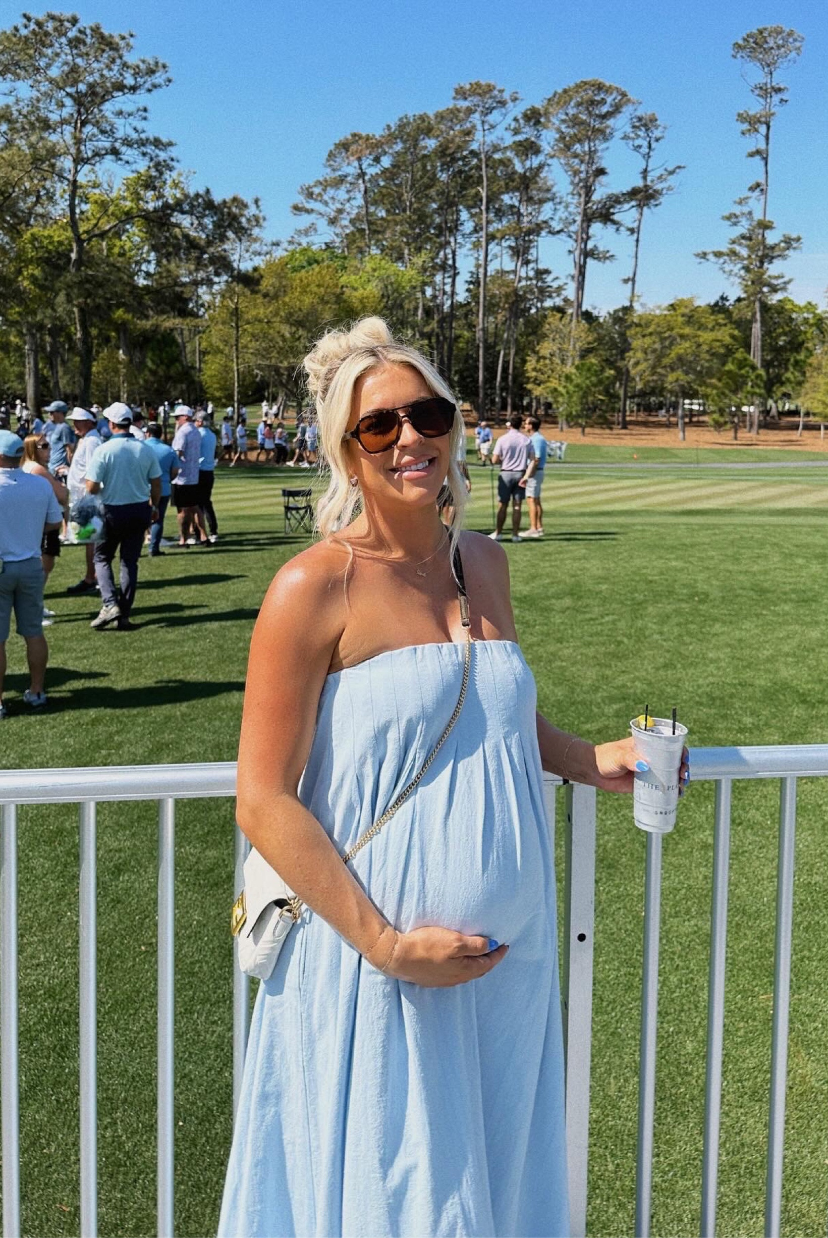 Golf tournament outfit, Easter dress, Easter outfit idea, maxi dress under $100 (wearing small) 🩵 

#LTKfindsunder50 #LTKSeasonal #LTKshoecrush