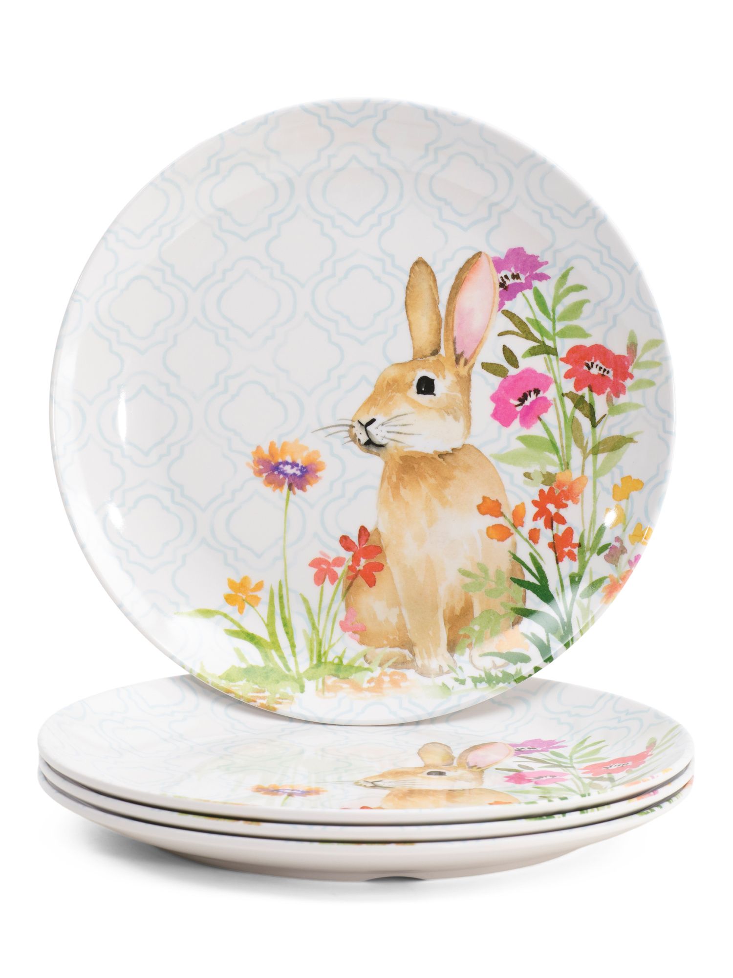 Set Of 4 Garden Bunny Dinner Plates | TJ Maxx