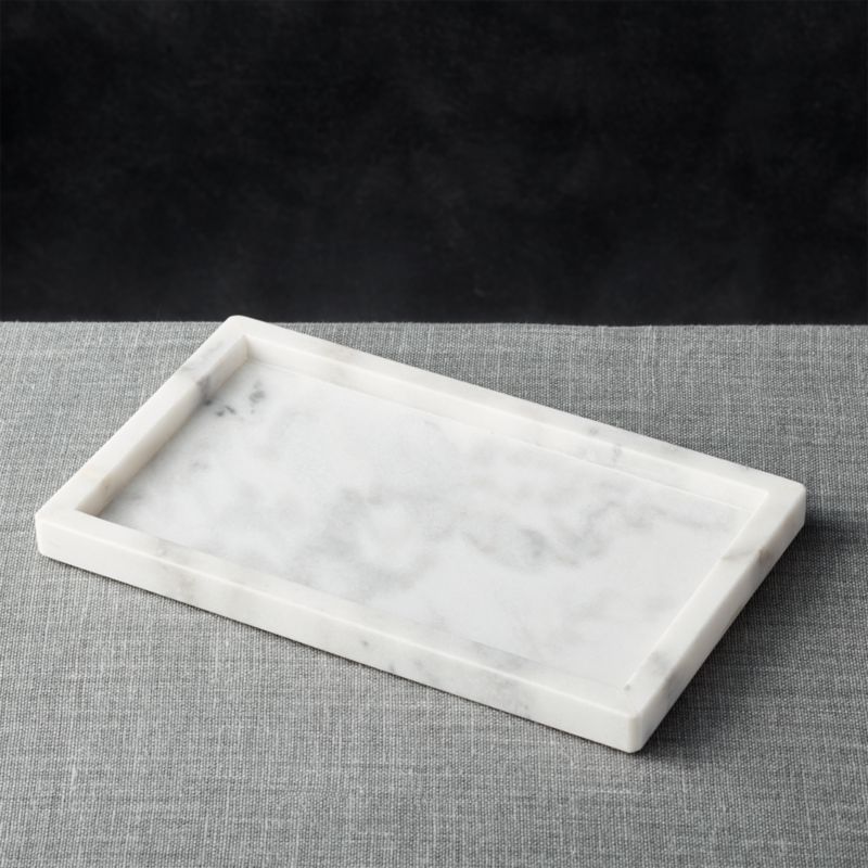 French Kitchen Marble Rectangle Tray + Reviews | Crate and Barrel | Crate & Barrel