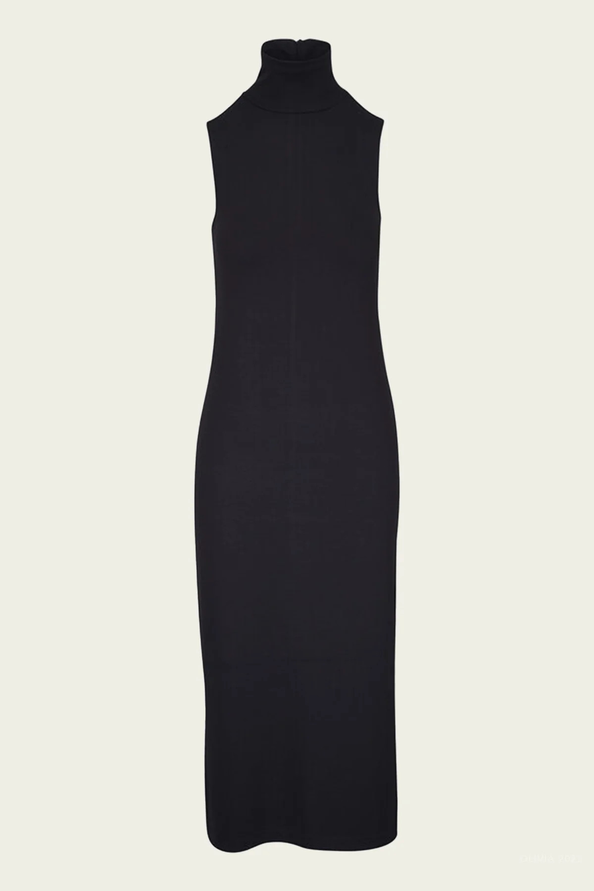 Side-Slit Sleeveless Turtleneck Dress in Black - L | Shop Olivia