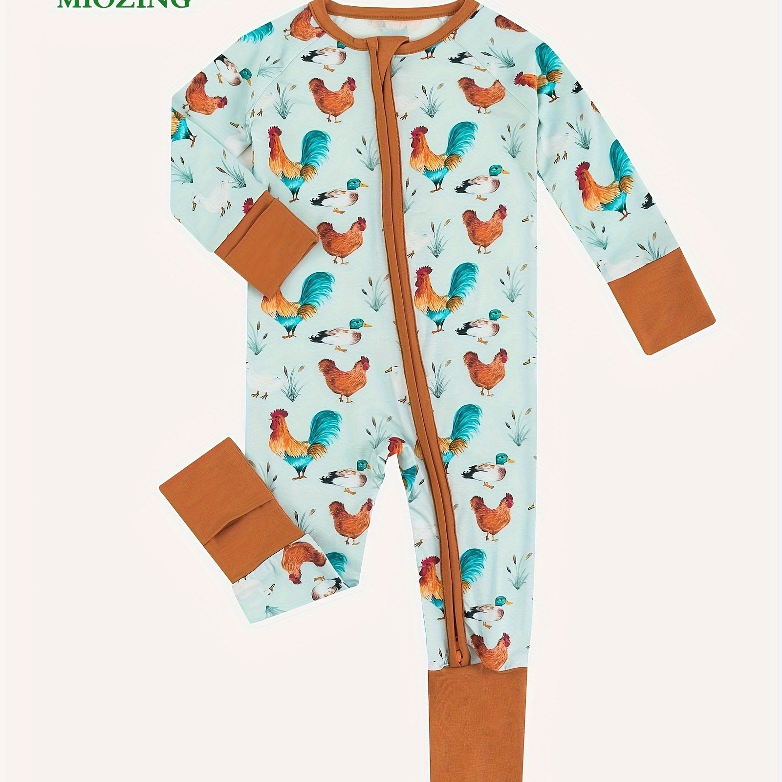 Miozing Bamboo Fiber Bodysuit Baby Chicken Duck Pattern Long - Temu | Temu Affiliate Program