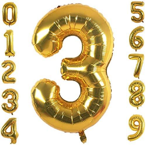 SYKJDM golden 42-inch number balloon, a number balloon that can be used repeatedly. Individually ... | Amazon (US)