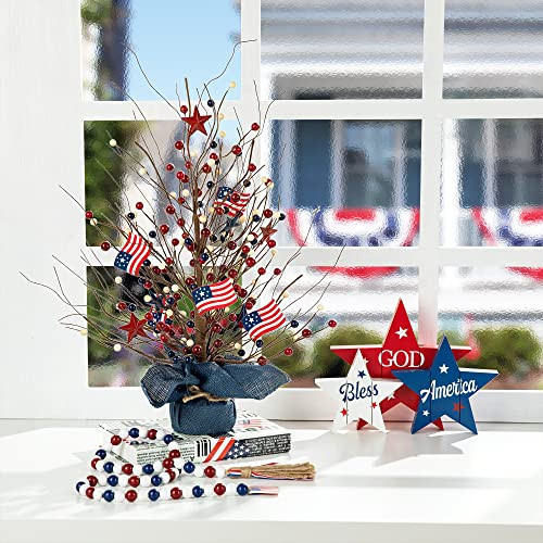 Glitzhome Patriotic Berry Table Tree with Burlap Base 20”H Red Stars American Flag Artificial Tree Table Decoration Americana Table Tree for Independence Day, National Day, 4th of July, Veteran Day | Amazon (US)