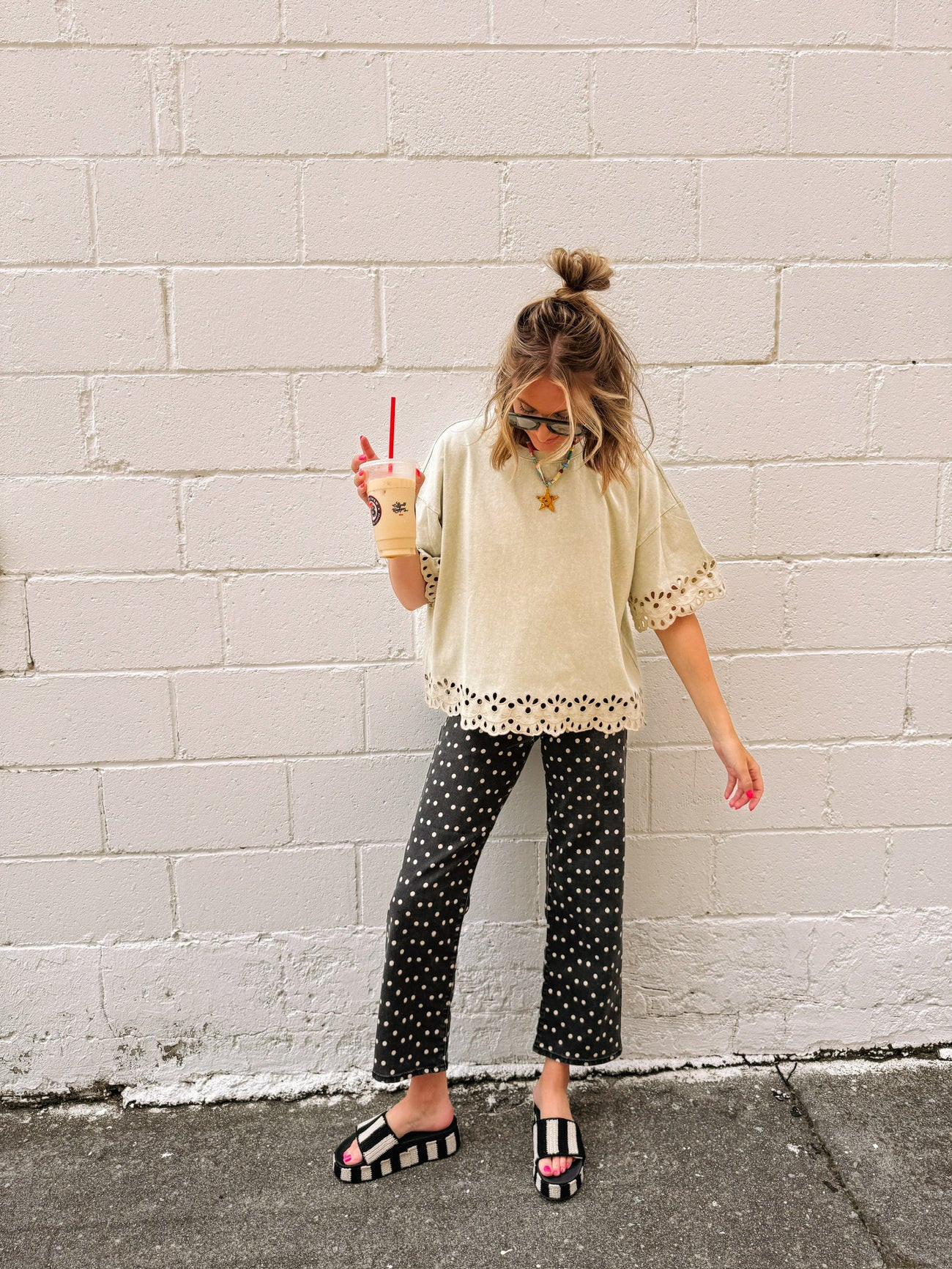 innocent eyelet top - natural | Etta+East