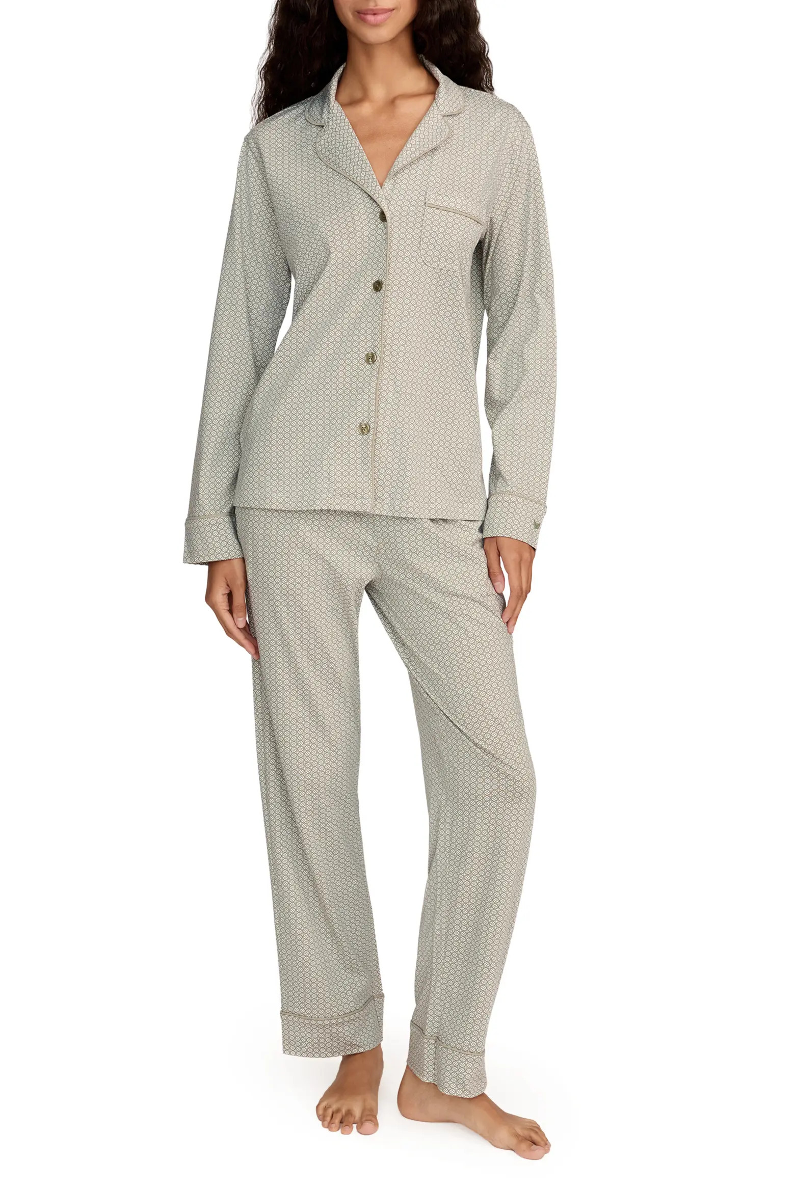 Geo Classic Lightweight Pima Cotton Pajamas (Women) | Nordstrom | Nordstrom