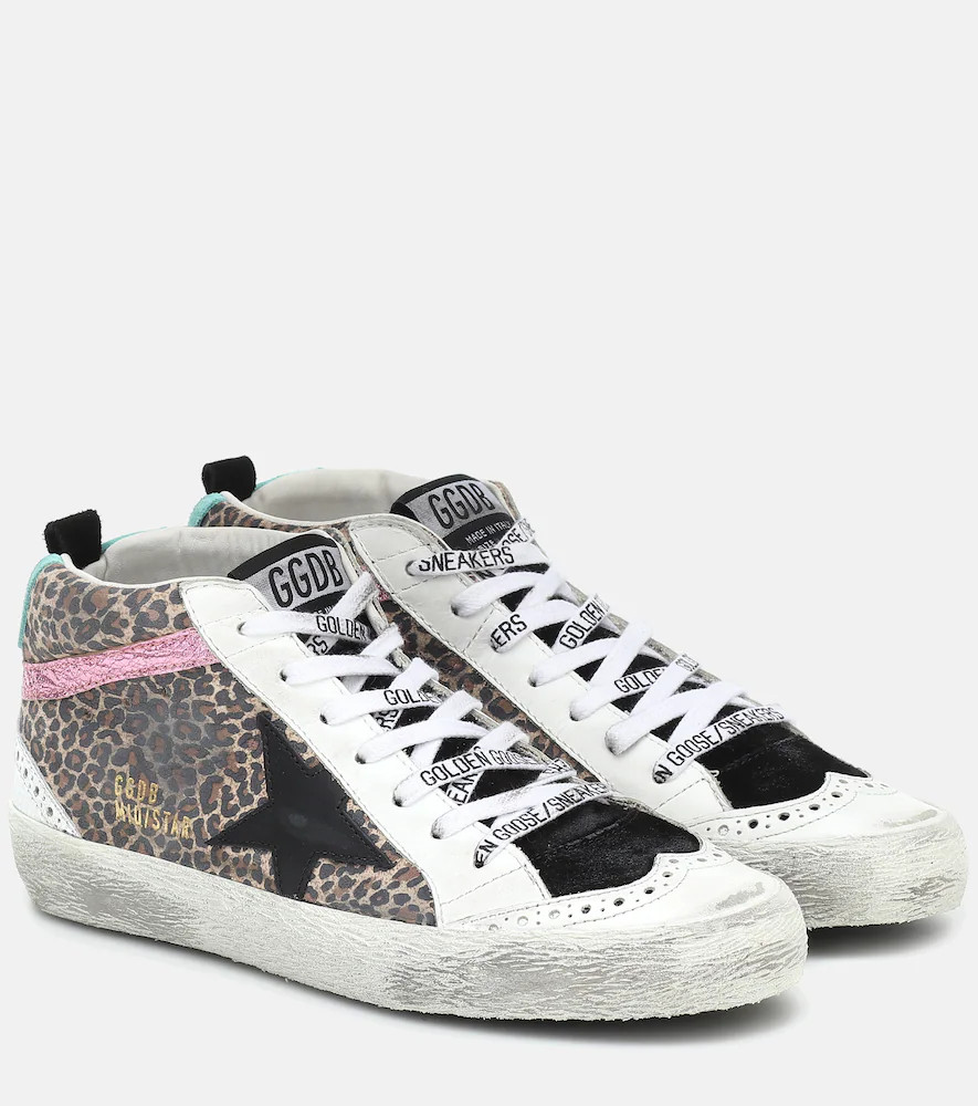 Golden Goose Mid Star leopard-print sneakers | Mytheresa (US/CA)