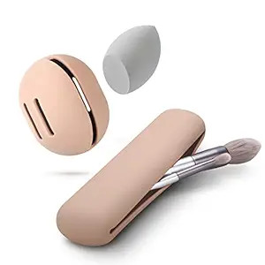 FERYES Travel Makeup Sponge Brush Holder, Soft Silicone Beauty Make Up Brush Blender Case Organiz... | Amazon (US)