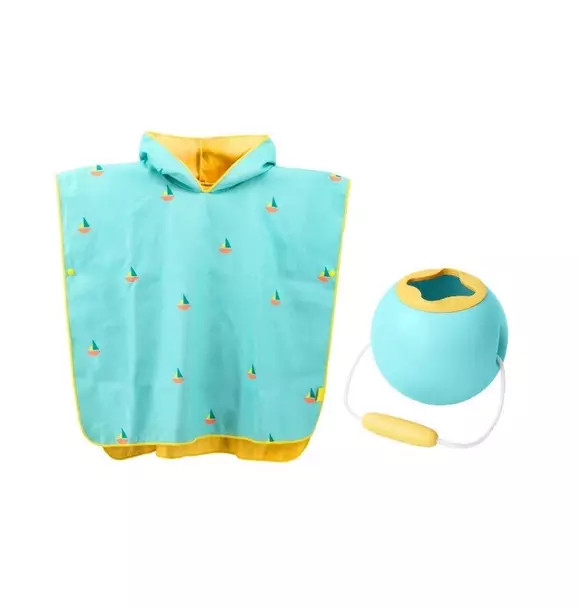 Beach Poncho Banana Blue + Mini Ballo Banana Blue | Janie and Jack