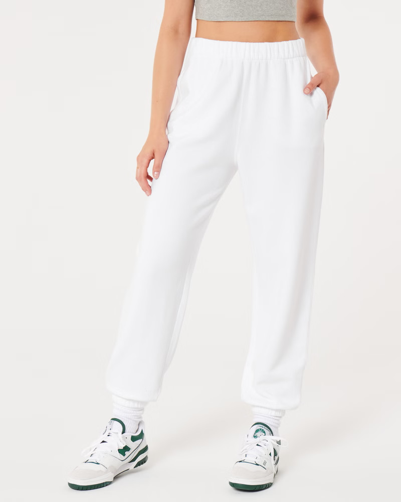 Feel Good Adjustable Rise Fleece Dad Joggers | Hollister (US)