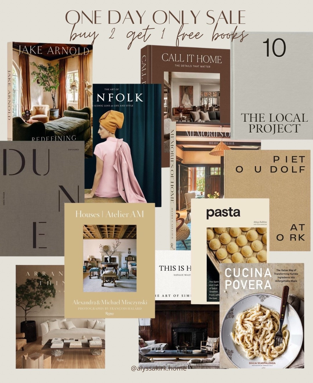 TODAY ONLY-
Buy two get one free books! 

Coffee table books, decorative books, shelf styling 

#LTKSaleAlert #LTKHome