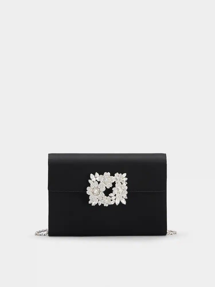 Efflorescence Mini Clutch in satin | Roger Viver US