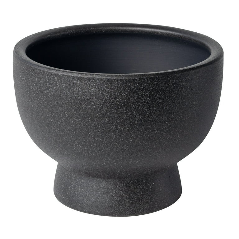 Better Homes & Gardens Pottery 8" Chad Ceramic Planter, Black | Walmart (US)
