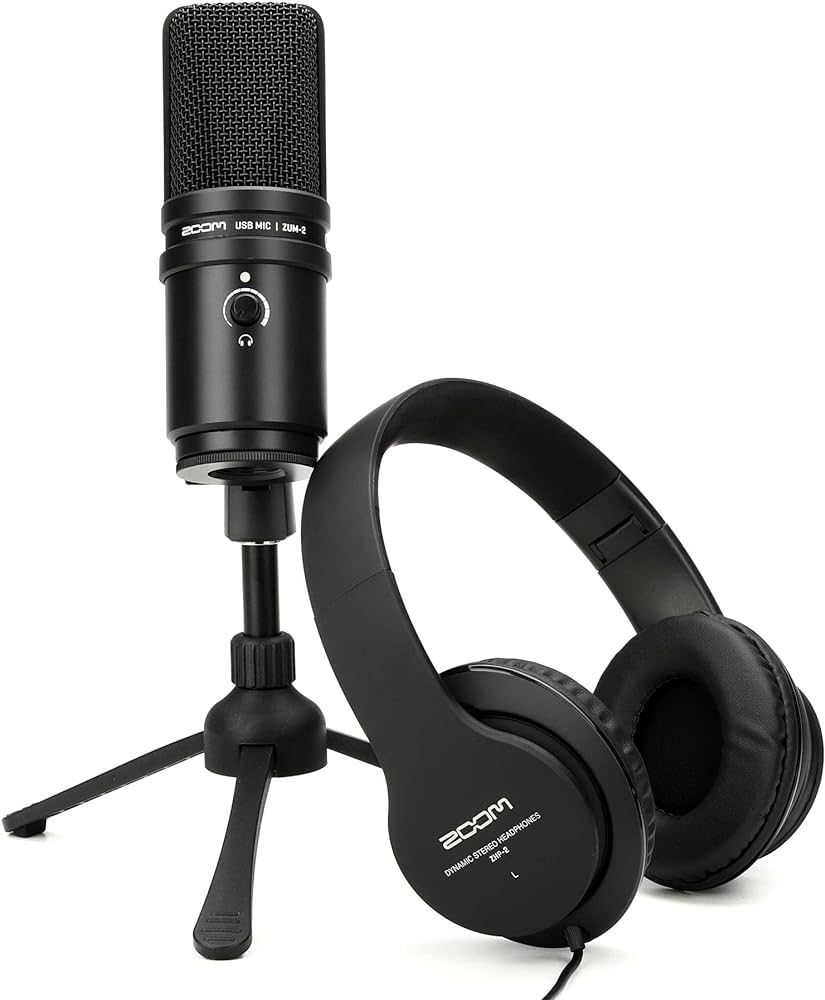 Zoom ZUM-2 Podcast Mic Pack, Podcast USB Microphone, Headphones, Tripod, Windscreen, USB Cable, F... | Amazon (US)