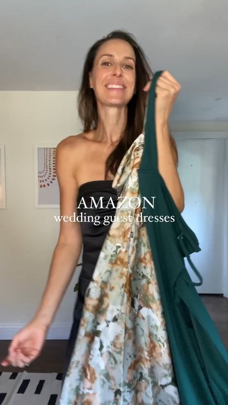Amazon wedding guest dresses!!
Wearing small in the black and green, extra small in the printed one.


#LTKunder50 #LTKFind #LTKwedding