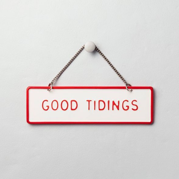 'Good Tidings' Wall Sign Red/Cream - Hearth & Hand™ with Magnolia | Target