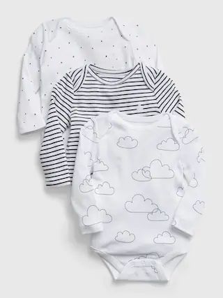 Baby 100% Organic Cotton First Favorite Cloud Bodysuit (3-Pack) | Gap (US)