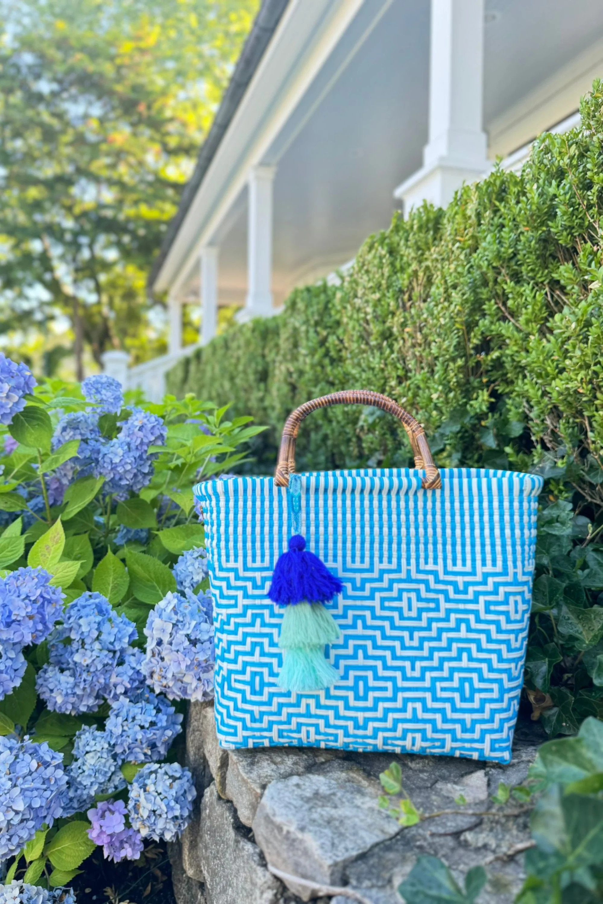 Bamboo Sconset In Sky Citron Tote | Squeeze De Citron