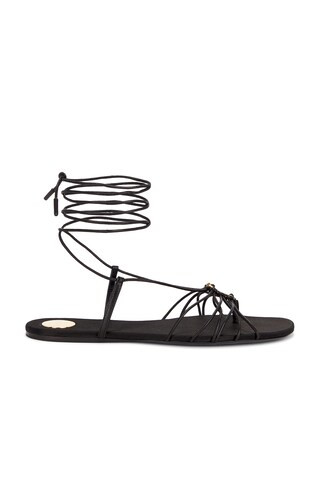 Saint Laurent Babylone Flat Sandal in Black | FWRD 