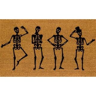 4 Skeletons Black 18 in. x 30 in. Coir Doormat | The Home Depot