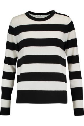 Rag & Bone Woman Striped Cashmere And Wool-blend Sweater Black Size M | The Outnet Global