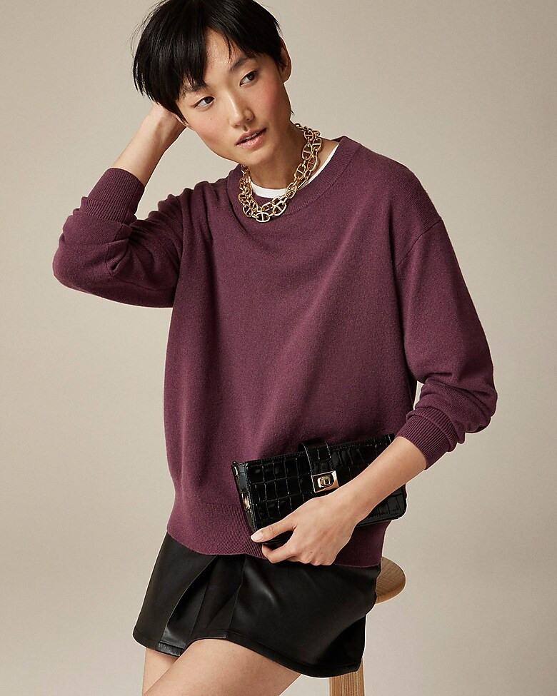 Cashmere relaxed crewneck sweater | J. Crew US