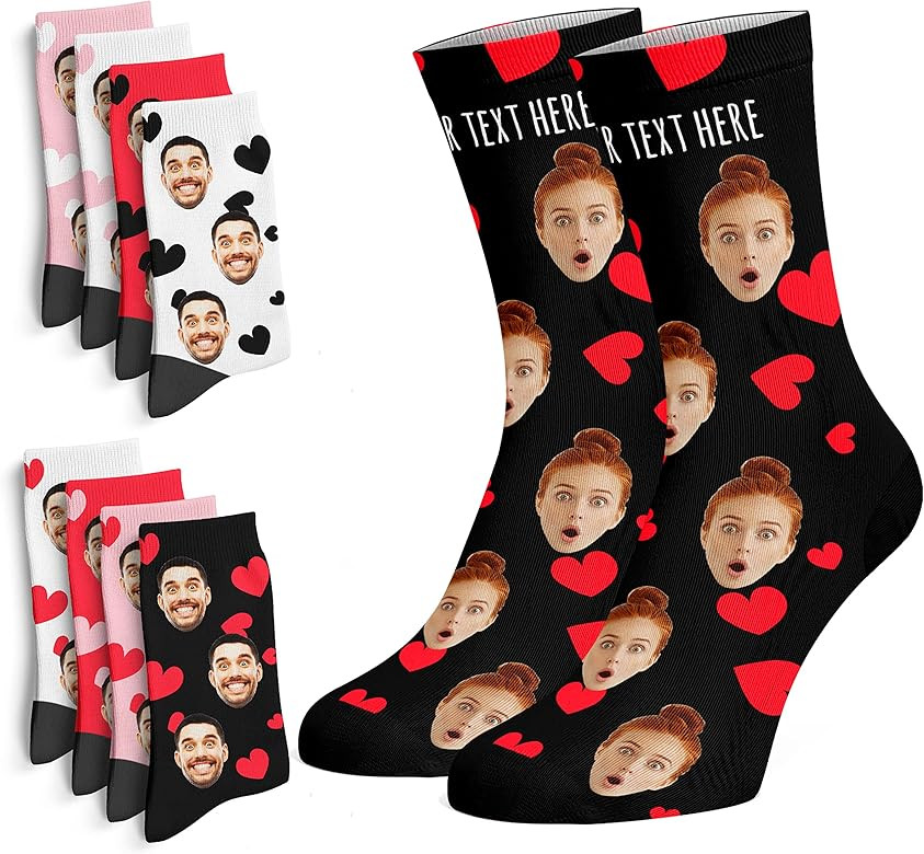UPDATED Custom Photo Socks with Faces - Print Your Picture, Photo - Personalized Funny Crew Sock ... | Amazon (US)