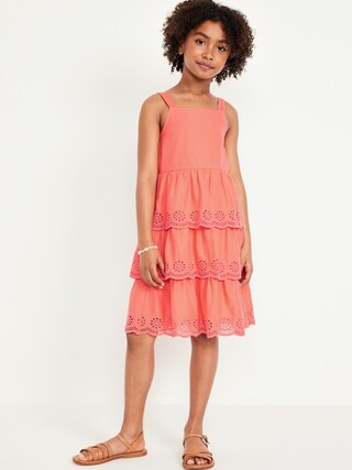 Sleeveless Tiered Eyelet Dress for Girls | Old Navy (US)