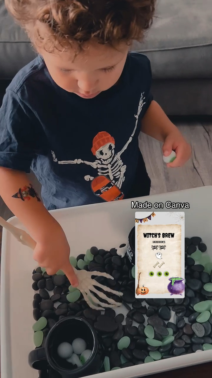 🧹🕸️ Witch’s brew Halloween sensory bin | I DIY’d this with items from Dollarama and used Canva for the recipe card but linking some great options below from Etsy
 #ltkfamily 

#LTKParties #LTKHalloween #LTKKids