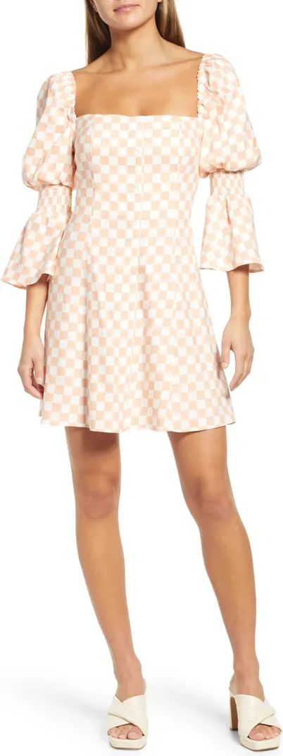 WAYF Juliet Sleeve Linen Blend Dress | Nordstrom | Nordstrom