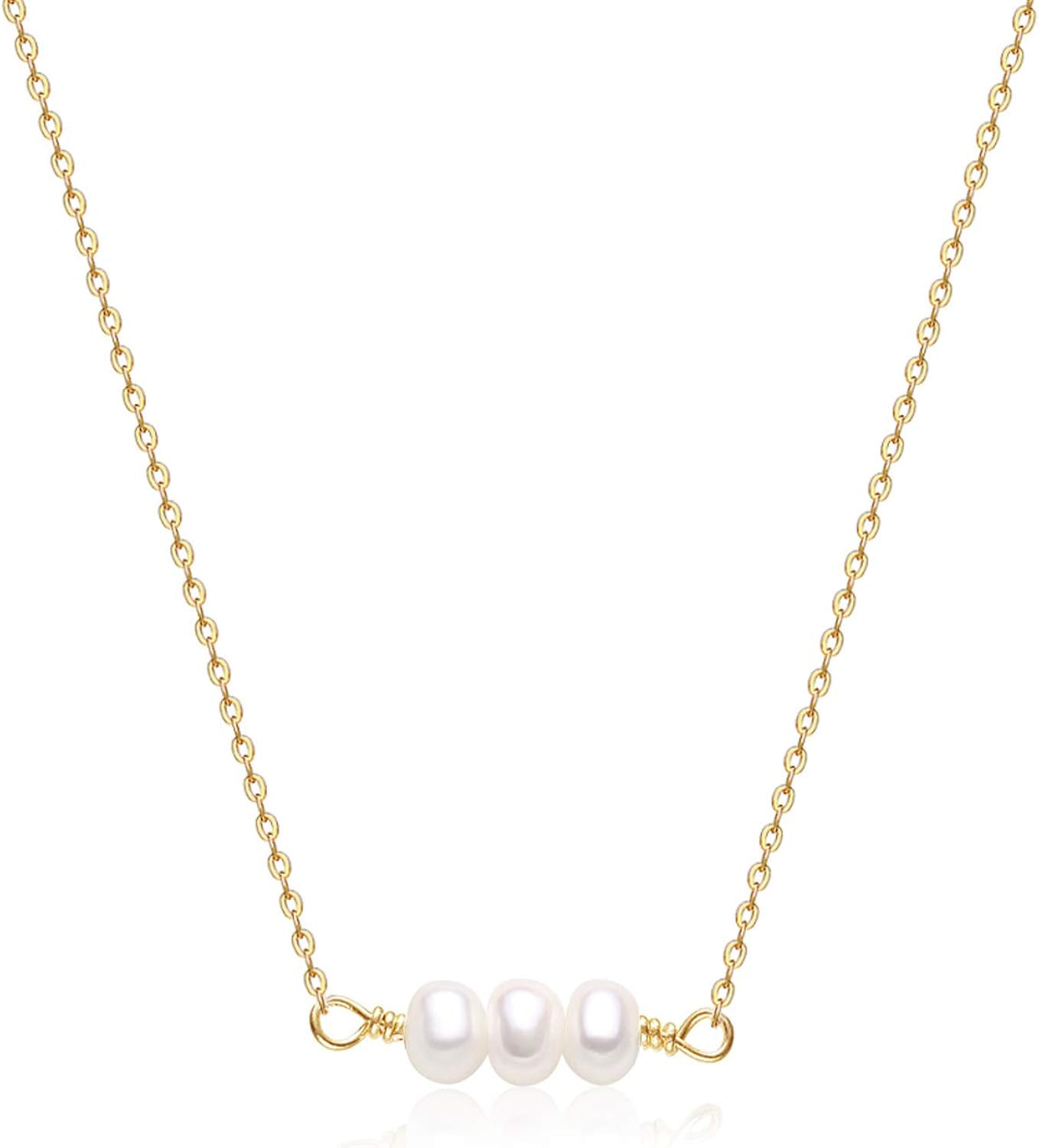 Befettly Mini Pearls Choker Necklace Bar Star Shell Turquoise Necklace Pendant Delicate Handmade 14k | Amazon (US)