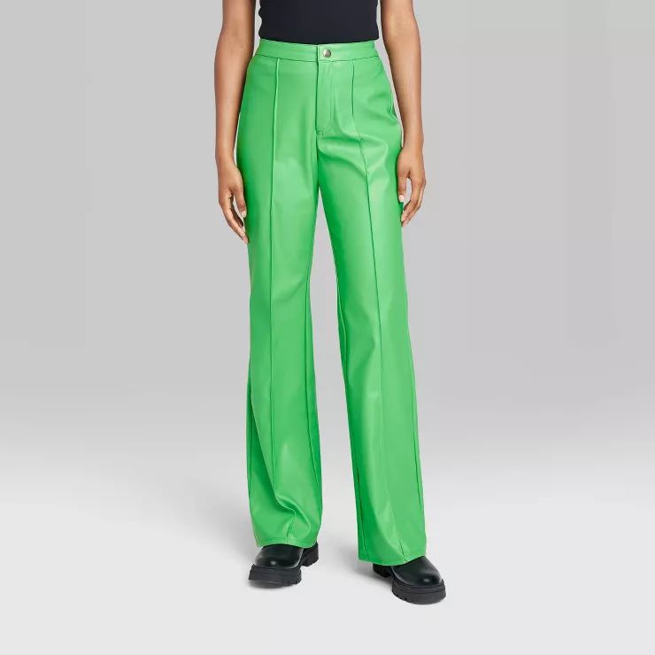 Women's High-Rise Faux Leather Flare Pants - Wild Fable™ | Target