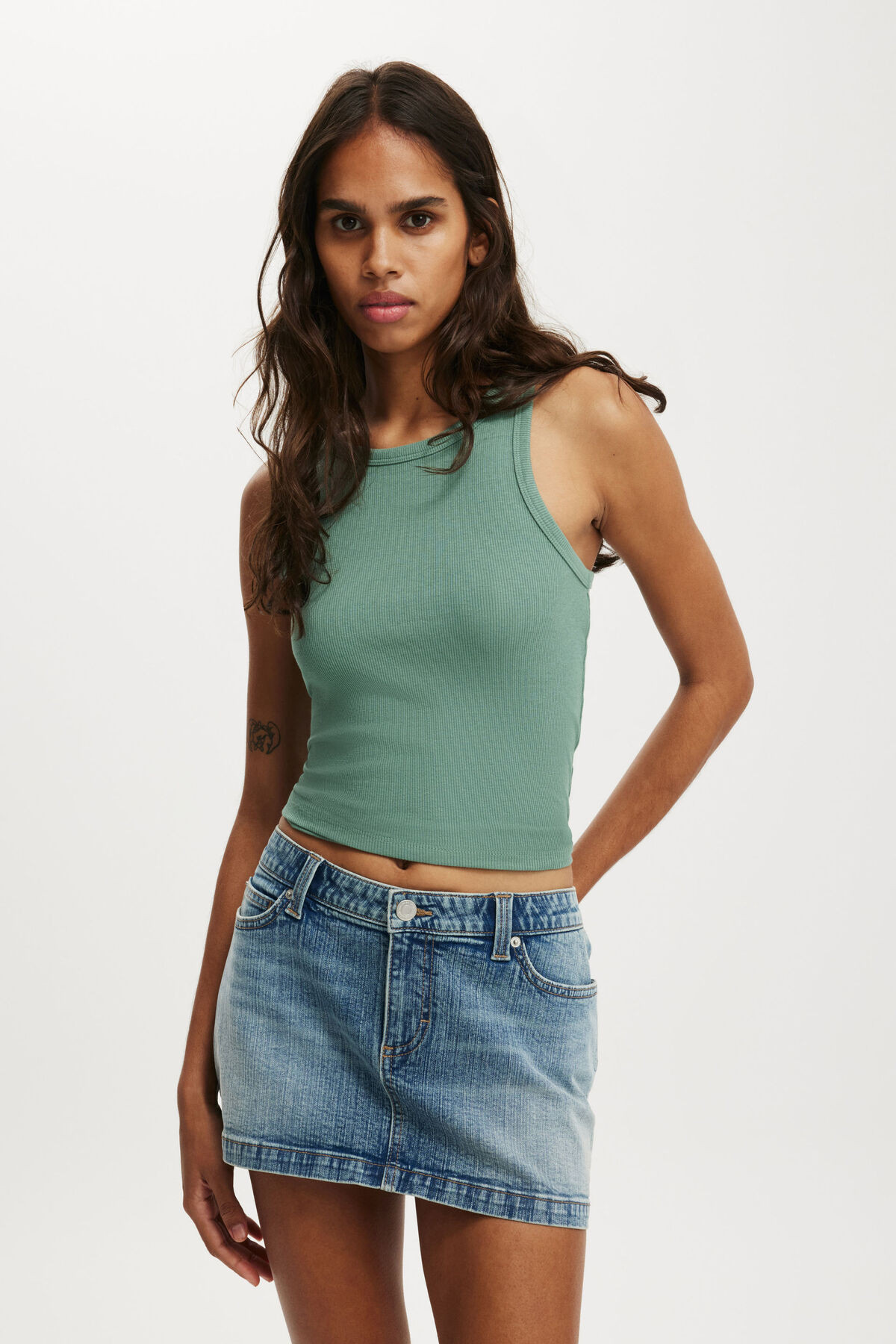 Goldie Rib High Neck Tank | Cotton On (ANZ)