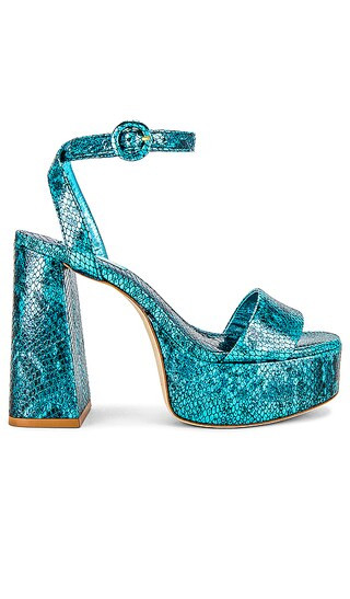 Dolly Platform in Aqua Snake | Revolve Clothing (Global)