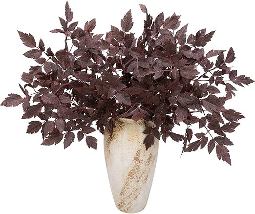 6 Pcs 21" Cimicifuga Plant Leaves Spray Fall Floral Stems Faux Plum cimicifuga Foliage Branch for... | Amazon (US)