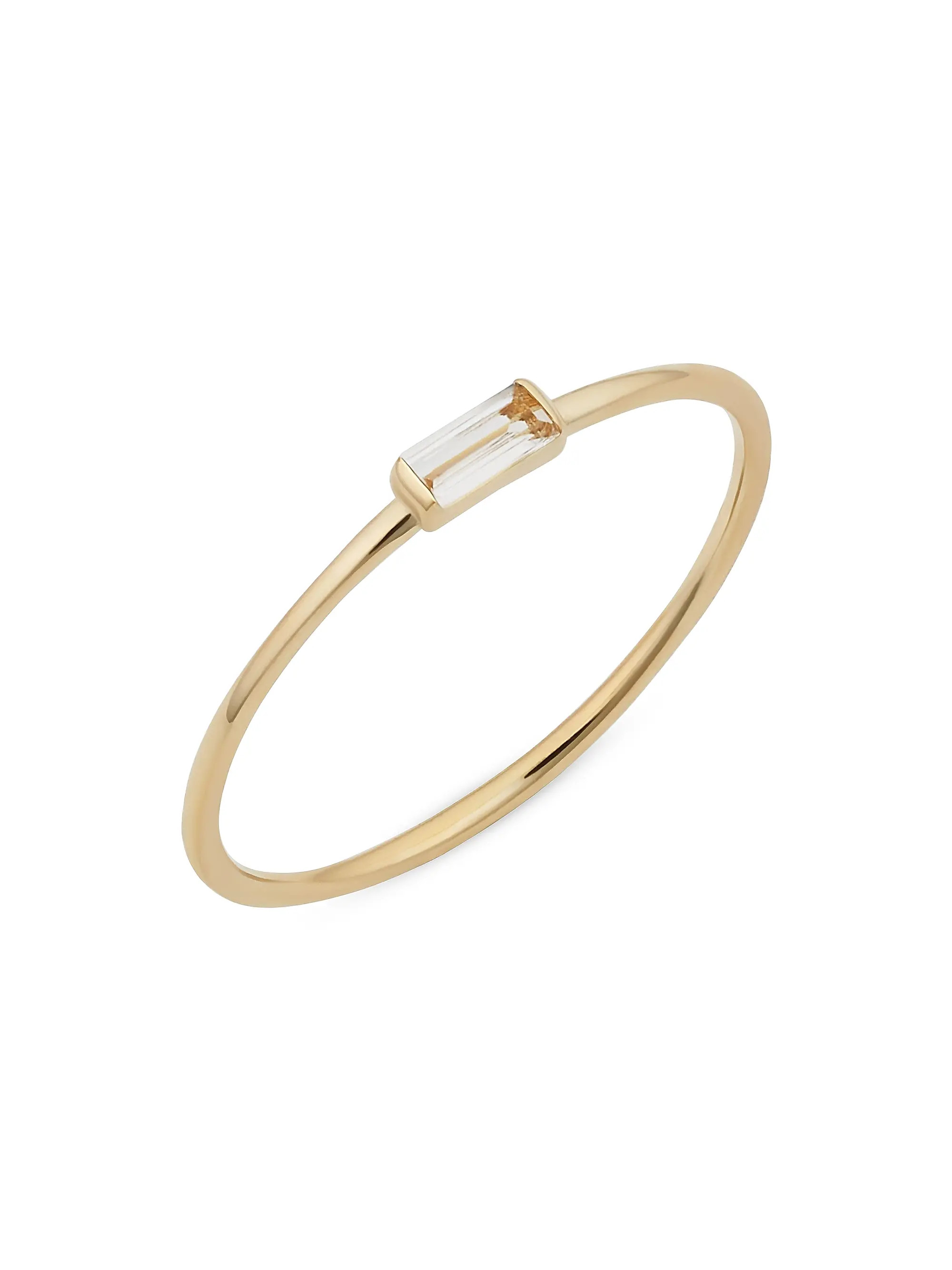 Oradina 14K Yellow Solid Gold Fresco Baguette Ring | Saks Fifth Avenue | Saks Fifth Avenue