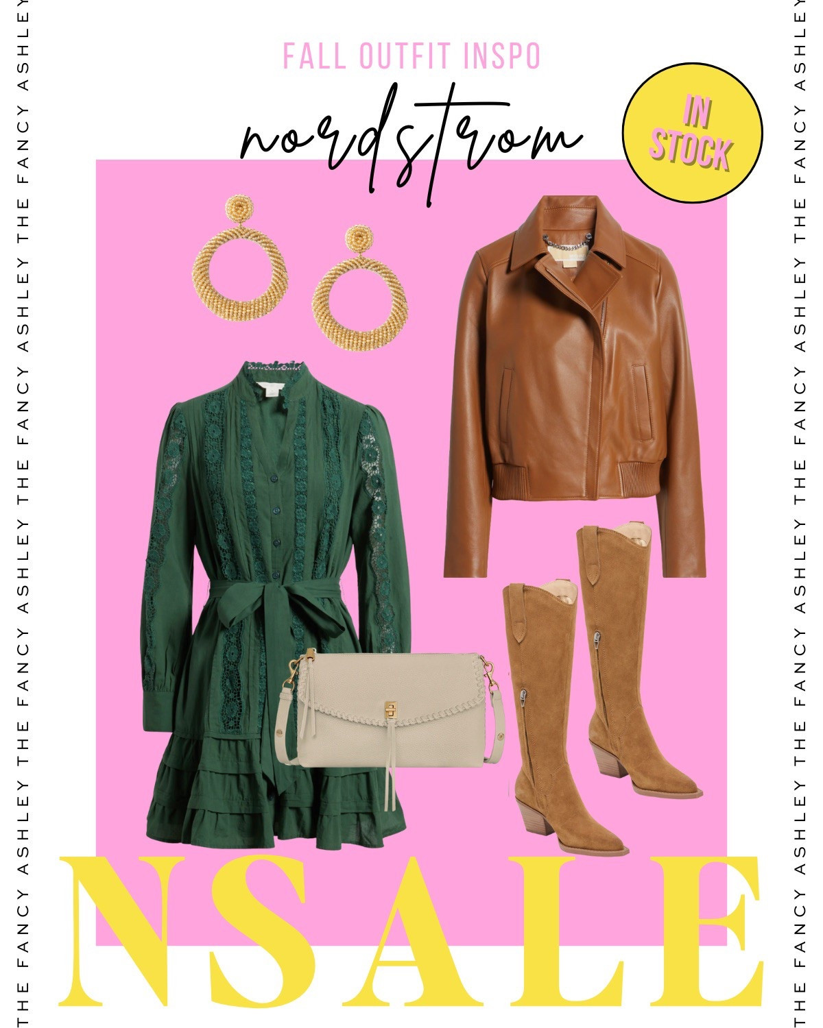 This green mini dress is fall perfection, and I’m obsessed with the lace accents, tiered skirt, and cute tie waist. It’s fab with my fave western boots, leather jacket, darling earrings, and a cute bag—all part of the #NSALE. These pieces are so good, and it’s your final call to grab your faves before the sale ends Sunday.

#LTKSeasonal #LTKSaleAlert #LTKStyleTip