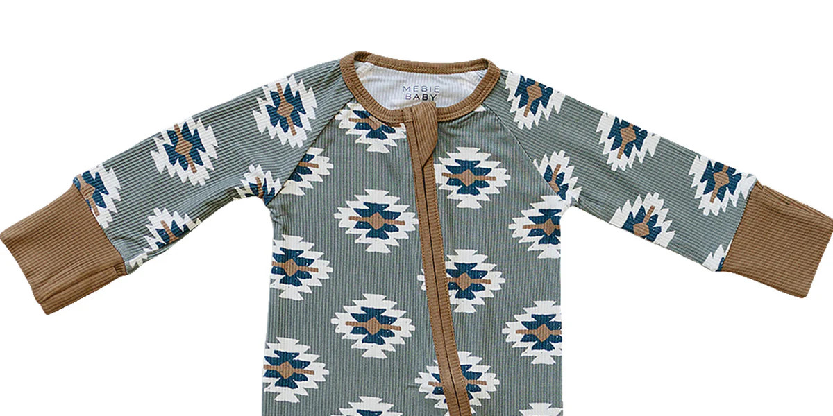 Mebie Baby Dark Green Daisy Bamboo Zipper | Mebie Baby