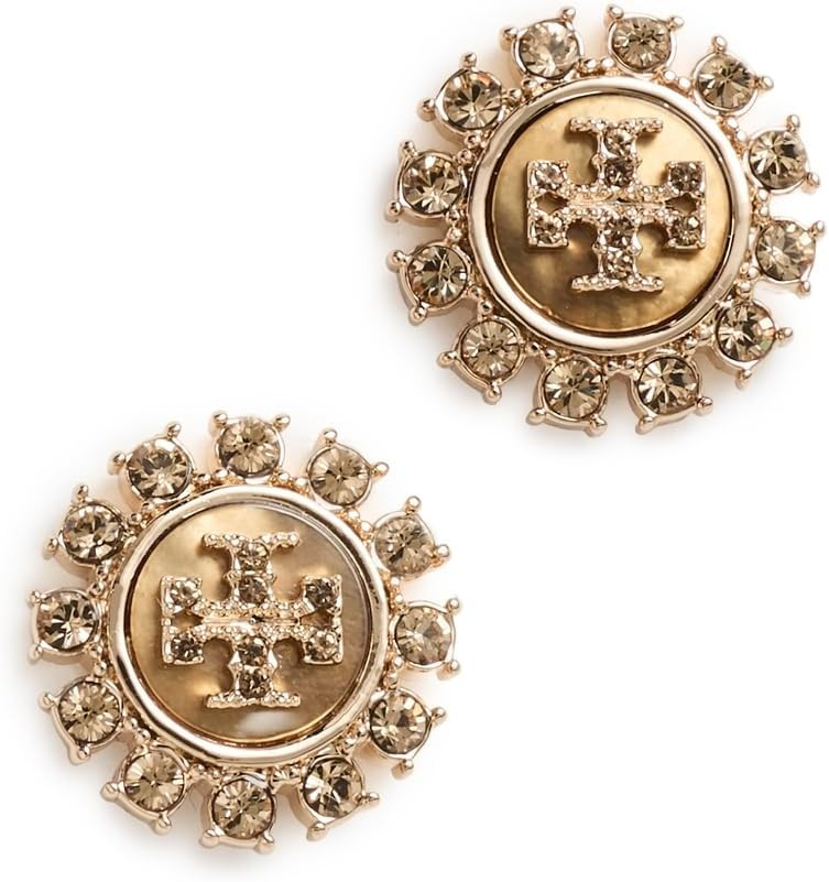 Tory Burch Women's Moondance Mother of Pearl and Crystal Stud Earrings | Amazon (US)