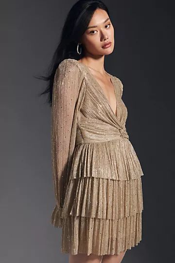 Sabina Musayev Tiered Shimmer Dress | Anthropologie (US)