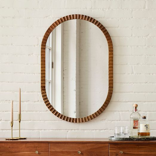 Frida Fluted Wood Wall Mirror | West Elm (US)