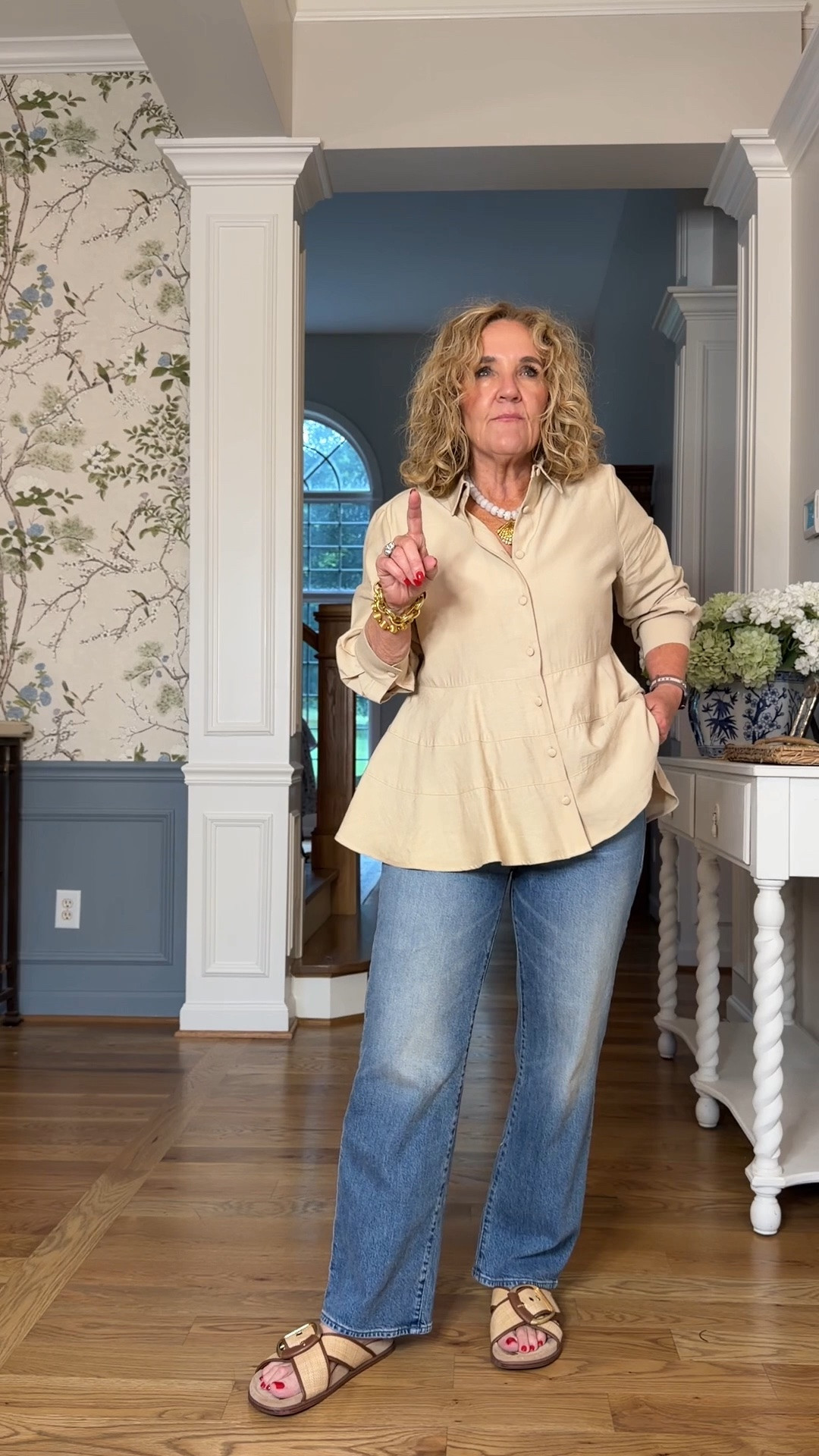This top has been a top seller. Comes in 3 colors. Styles casually. Size medium. 
Jeans are the mother high it ankle but bought the regular so they are full length. I did size up to a 30

#LTKOver40 #LTKootd #LTKMidsize