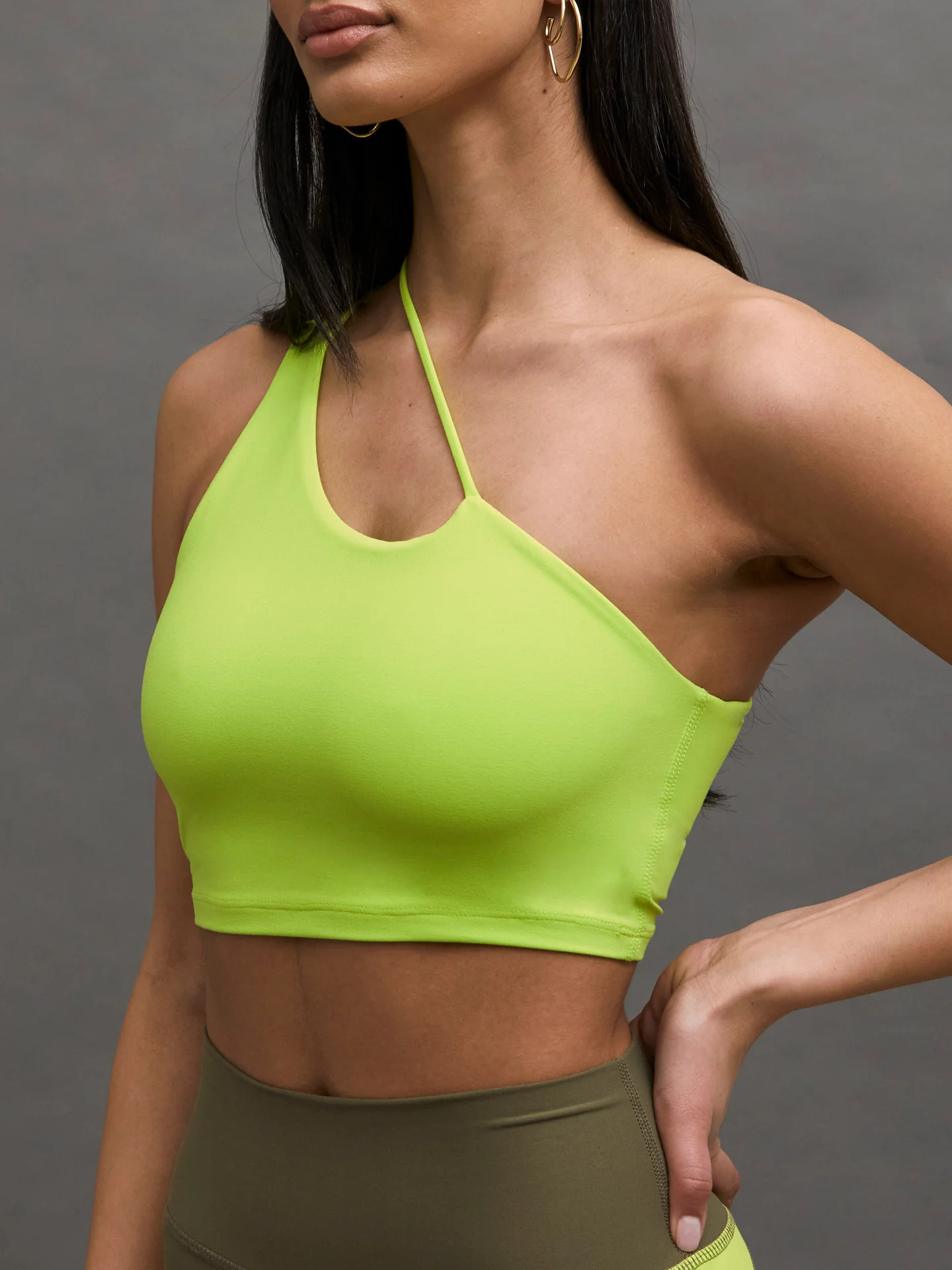 One Shoulder Convertible Bra Top in Melt - Acid Lime | Carbon38