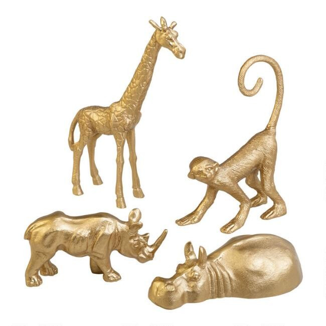 Gold Metal Animal Decor Set of 4 | World Market