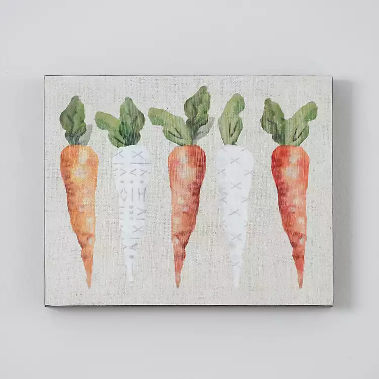 Orange and White Burlap Carrots Plaque | Kirkland's Home