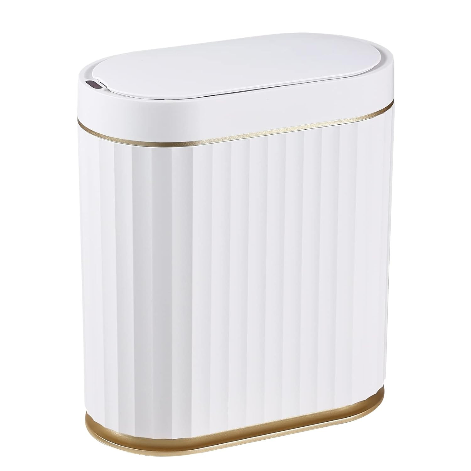 ELPHECO Bathroom Trash Can with Lid, 2 Gallon, Motion Sensor, White Gold | Amazon (US)