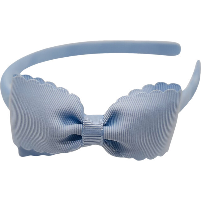 Scalloped Lottie Headband, Dusty Blue | Maisonette