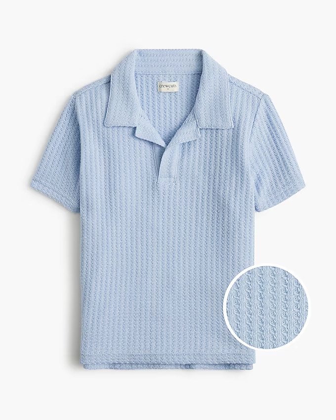 Boys' crochet textured polo shirt | J.Crew Factory