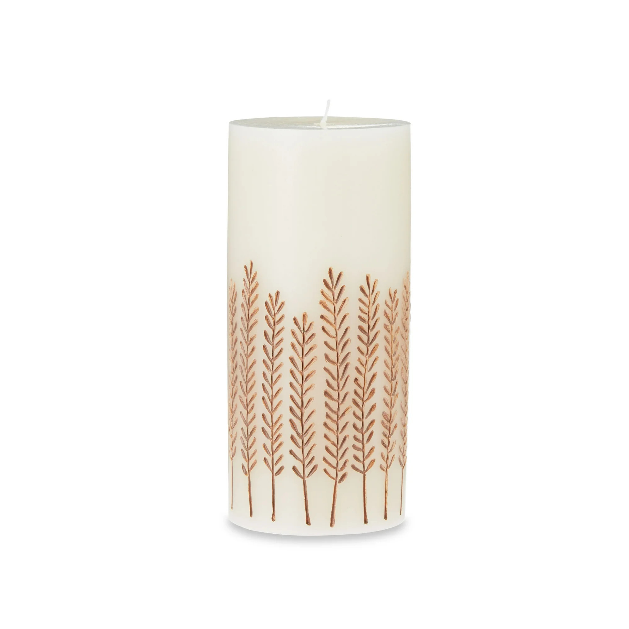 Fall, 6 inch Height Wheat Pillar Candle, Unscented, Way to Celebrate - Walmart.com | Walmart (US)