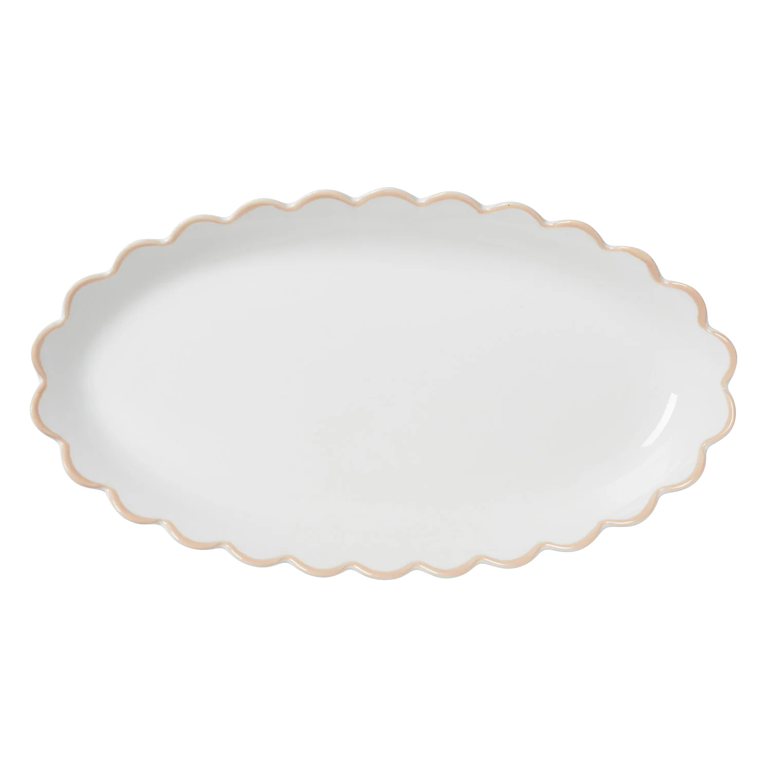 Beige Edge Scallop Platter | In The Roundhouse