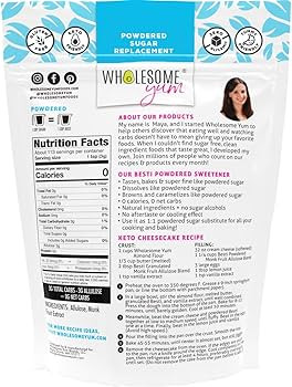 Wholesome Yum Besti Natural Powdered Sugar Substitute - Keto Confectioners Monk Fruit Sweetener B... | Amazon (US)